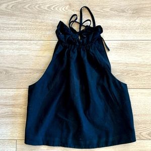 Banana Republic linen ruffle sleeveless blouse